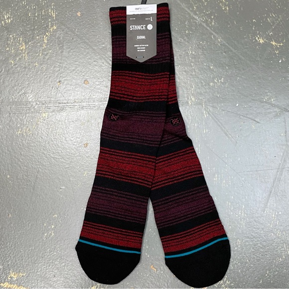 Stance Other - Stance Infiknit Crew Socks Casual Large Tonality Black Red